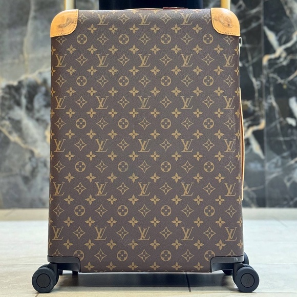 Authentic Louis Vuitton Horizon 50 Monogram Eclipse Suitcase Brown M13768 Luggag - Picture 1 of 16